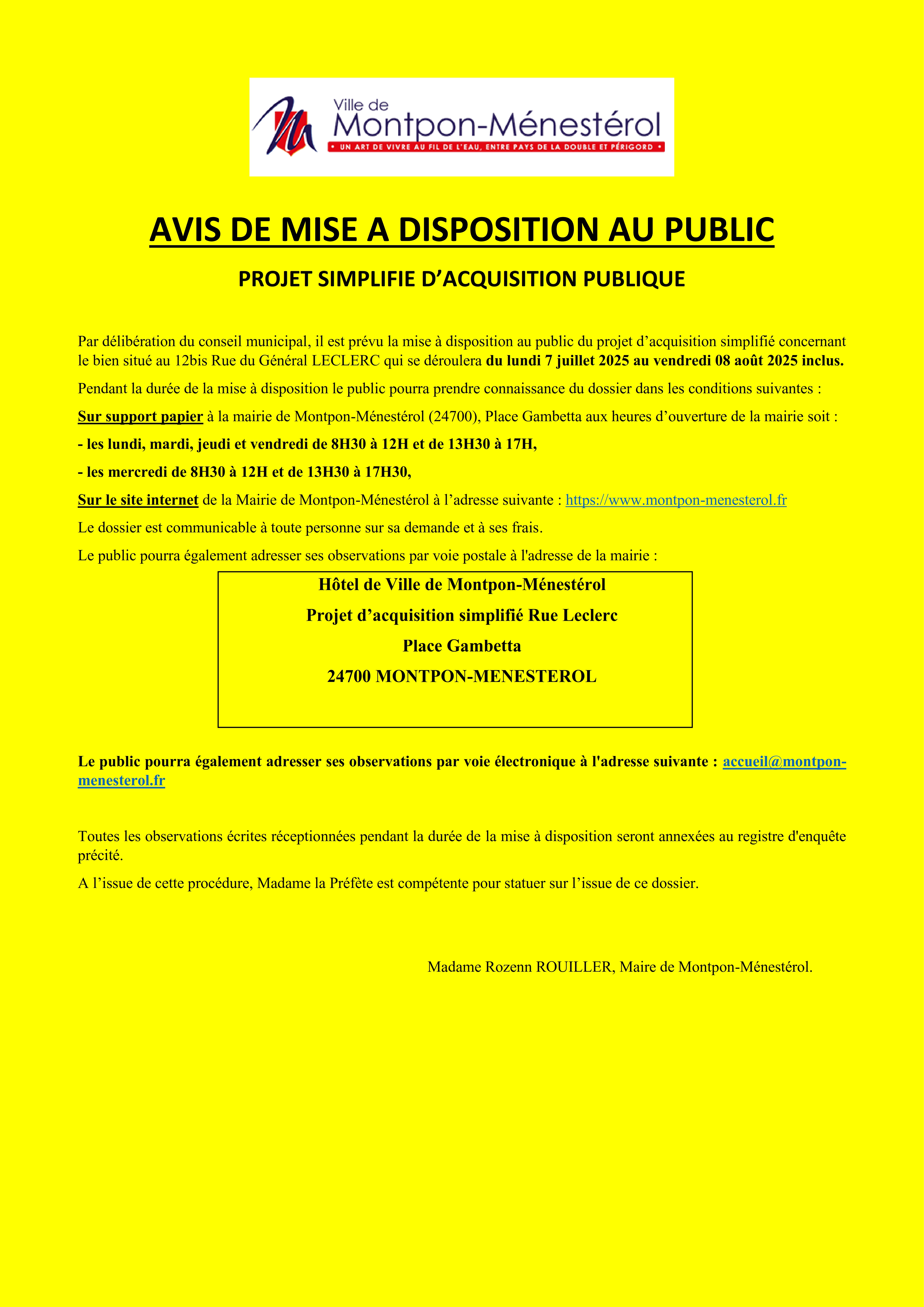 Affiche Avis de mise à disposition 001
