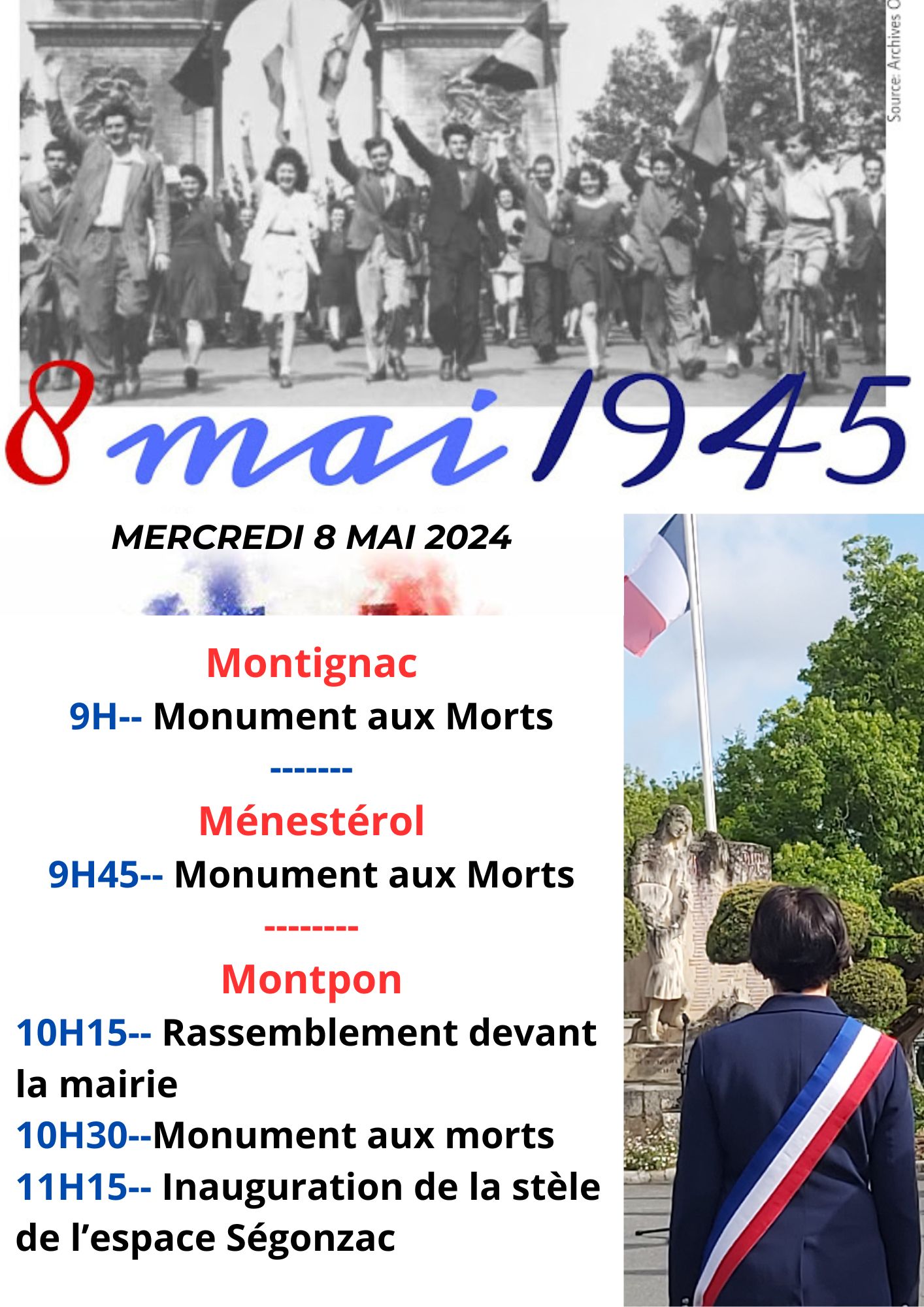 CÉRÉMONIES DU 8 MAI 1945 