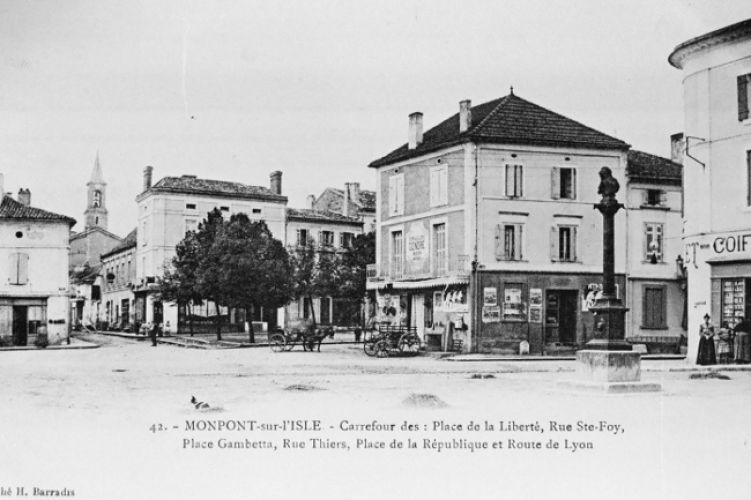 Place Gambetta, rue Thiers et route de Saint Foy